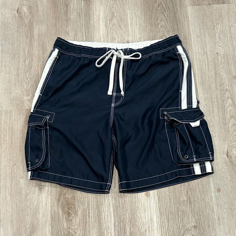 Vintage 90s 00s Y2K NOBO No Boundaries Cargo Board Shorts Men's Size Large Black